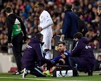 Messi dính chấn thương đùi sau khi lập cú đúp
