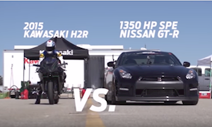 Kawasaki H2R cho hàng loạt siêu xe hít khói
