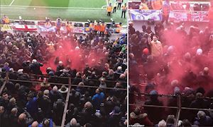 CLIP: CĐV Liverpool ném pháo sáng, fan nhí tật nguyền của Chelsea đi cấp cứu