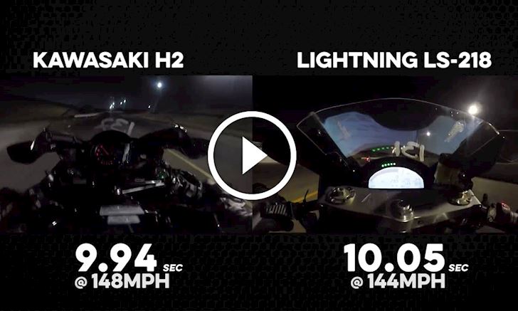 Kawasaki Ninja H2 đại chiến tốc độ gay cấn với siêu mô tô điện