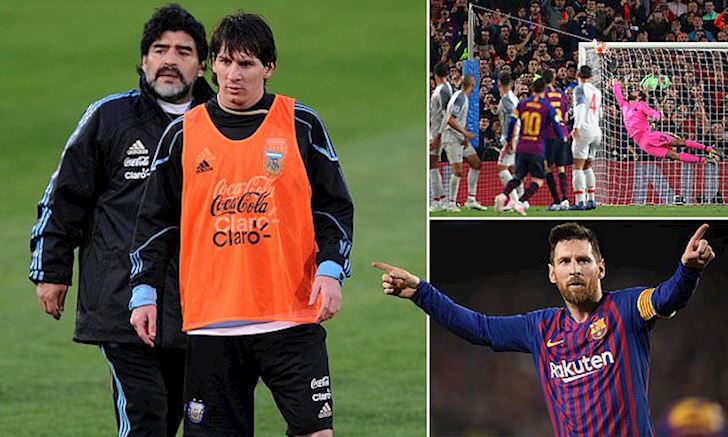 TIẾT LỘ: Huyền thoại Maradona chỉ cho Messi cách đá phạt thần sầu