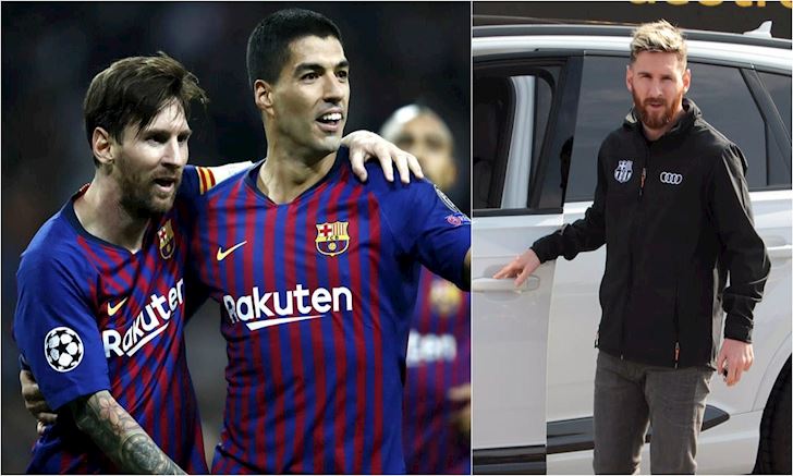 Xe o to cua Messi va Suarez bi doa danh bom truoc khi ve Barca anh 1
