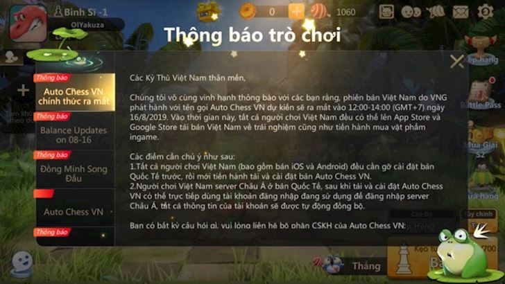 VNG chinh thuc ra mat phien ban Auto Chess Mobile danh rieng may chu Viet Nam