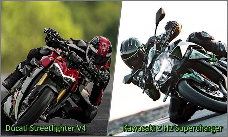 Kawasaki Z H2 và Ducati Streetfighter V4, cuộc đấu của những gã cơ bắp