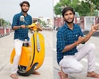 Vlogger Ấn Độ chế tạo thành công xe máy một bánh tự cân bằng