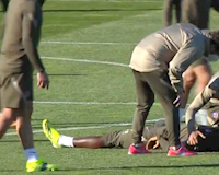 Đồng hương Pogba ngất xỉu trên sân, đồng đội lo sốt vó