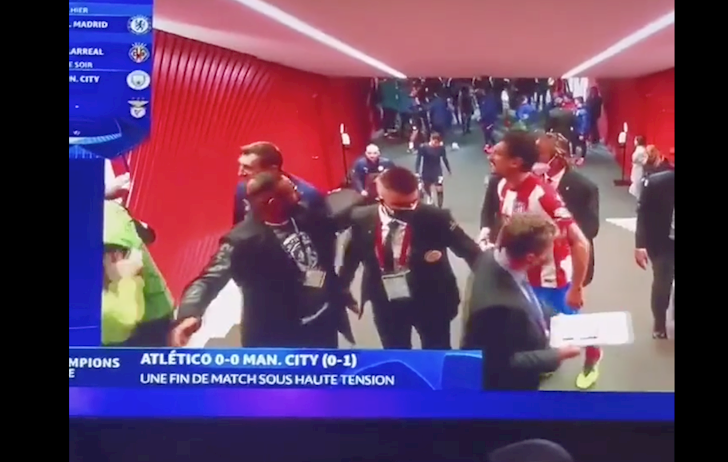 Cầu thủ Atletico kéo vào đường hầm đòi xử Man City như phim hành động