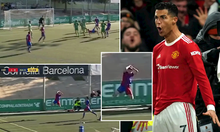 Ăn mừng kiểu Ronaldo, sao trẻ bị Barcelona cắt khỏi clip