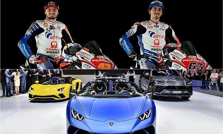 2 tay đua Moto GP của Ducati được tặng dàn siêu xe Lamborghini - Oxii là  mạng xã hội cung cấp nội dung bình thường cho nam giới, tạo thành cộng đồng